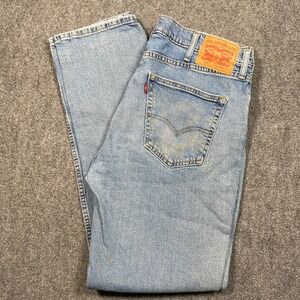 Levi's 514 Slim 36x32 Blue Jeans Pants Straight Light Wash Denim